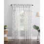 50" x 17" Delia Embroidered Floral Sheer Curtain Valance