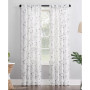 50" x 17" Delia Embroidered Floral Sheer Curtain Valance