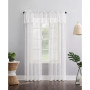 50" x 17" Delia Embroidered Floral Sheer Curtain Valance