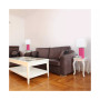 Elegant Designs 2 Pack Modern Leather Table Lamps with White Fabric Shades