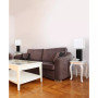 Elegant Designs 2 Pack Modern Leather Table Lamps with White Fabric Shades