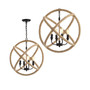 Soka 4-Light 20" Adjustable Globe, Rope Led Chandelier