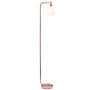 Modern Lantern Floor Lamp with Glass Shade