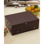 Dark Walnut Lined Drawer Stainless-Steel Flatware 15in Chest