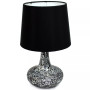 Mosaic Tiled Glass Genie Table Lamp with Fabric Shade