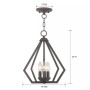 Prism 3- Light Metal 14'' Pendant