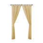 Nora Embroidery Sheer Tie Top Window Curtain Panel Pair with Tiebacks Collection