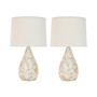 Set of 2 Lauralie Ivory Capiz Shell Lamps