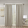 Marble Jacquard Total Blackout Curtain Panel Grey/Silver 50x84
