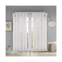 Rosette Floral Twist Tab Top Window Panel, White - 50x84"
