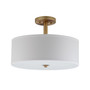 Clara 3 Light 16"D Semi Flush Drum Light
