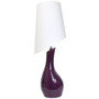 Elegant Designs 		Curved Purple Ceramic Table Lamp with Asymmetrical White Shade