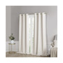 Polyester Printed Faux Silk Total Blackout Window Panel Pair, Ivory - 42x84"