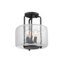 Avalon 3-Light Semi-Flush Ceiling Light in Black