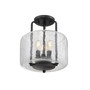 Avalon 3-Light Semi-Flush Ceiling Light in Black