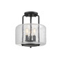 Avalon 3-Light Semi-Flush Ceiling Light in Black