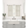Textured Slub Stripe Dust Resistant Sheer Cafe Curtain Pair, 52" x 36"