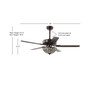 Ali 48" 3-Light Wrought Iron Led Ceiling Fan with Remote