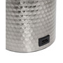 Hammered Metal Organizer Table Lamp with USB Charging Port and Fabric Shade