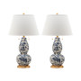 Set of 2 Color Swirls Glass Table Lamp