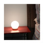 Light Accents Round Table Lamp Natural Wooden Base With Glass Shade