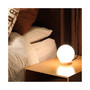 Light Accents Round Table Lamp Natural Wooden Base With Glass Shade