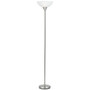 3-Way Metal Torchiere Lamp with Glass Shade