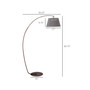 Arc Floor Lamp, Modern Standing Lamp w/ Foot Switch & Metal Base, Grey