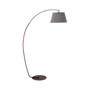 Arc Floor Lamp, Modern Standing Lamp w/ Foot Switch & Metal Base, Grey
