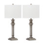 Set of 2 Argos Column Platinum-Tone Table Lamps