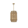 Ashburn 6-Light Pendant in Warm Brass and Rope