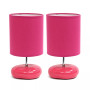 Simple Designs Stonies Small Stone Look Table Bedside Lamp 2 Pack Set
