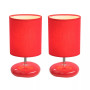 Simple Designs Stonies Small Stone Look Table Bedside Lamp 2 Pack Set