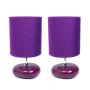 Simple Designs Stonies Small Stone Look Table Bedside Lamp 2 Pack Set