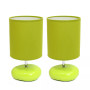 Simple Designs Stonies Small Stone Look Table Bedside Lamp 2 Pack Set