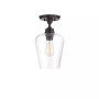 Octave 1-Light Semi-Flush Ceiling Light with Clear Glass (8" W x 14" H)