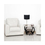 Brushed Nickel Stick Lamp with Fabric Shade