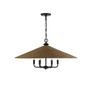 Eman 6-Light Pendant in Matte Black with Dark Rattan
