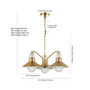 Colin 3-Light Adjustable Retro Hurricane LED Chandelier