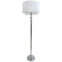 Elegant Designs Trendy Romantic Sheer Shade Floor Lamp with Hanging Crystals