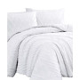 Chevron Clipped 3 Piece Jacquard Comforter Set, Twin