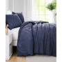 Chevron Clipped 3 Piece Jacquard Comforter Set, Twin