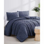 Chevron Clipped 3 Piece Jacquard Comforter Set, Twin