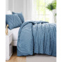 Chevron Clipped 3 Piece Jacquard Comforter Set, Twin