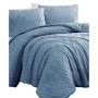 Chevron Clipped 3 Piece Jacquard Comforter Set, Twin