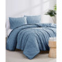 Chevron Clipped 3 Piece Jacquard Comforter Set, Twin