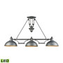 Farmhouse 3 Light Pulldown Island Light in Weathered Zinc