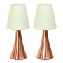 Simple Designs Valencia 2  Pack Mini Touch Table Lamp Set with Fabric Shades