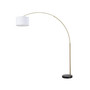 Modern 81" Tall Standing Adjustable Arched Floor Lamp with Drum Shade and Marble Base