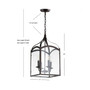 Ruth 4-Light Lantern Metal, Glass Led Pendant